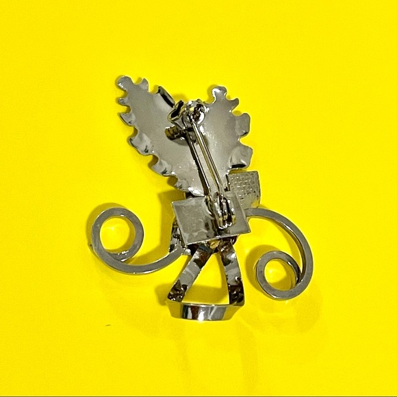 Metal Paired Leaves 🍃 Brooch/Pin - Picture 5 of 7
